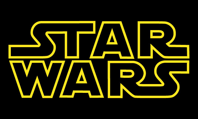 Das gelbe „Star Wars“-Logo in der charakteristischen Schriftart auf schwarzem Hintergrund.
